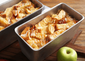 Pudin de Bizcocho con Manzanas